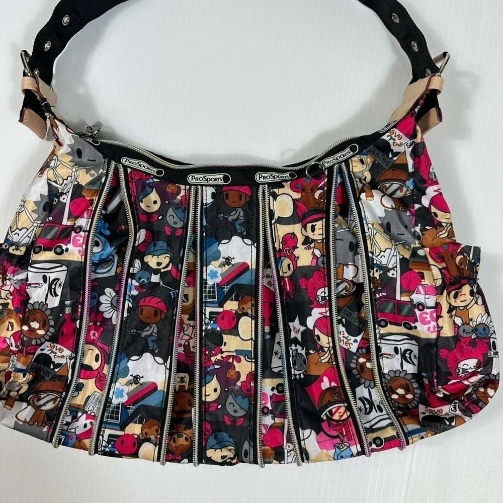 ProSports Purse Bag Colorful Illustrated (TokiDoki inspired) Zippers Adjustable - Picture 12 of 14